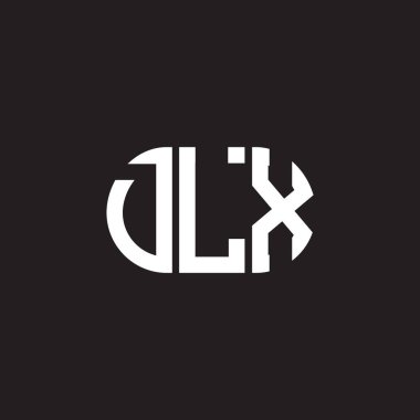 Siyah arka planda DLX harf logosu tasarımı. DLX yaratıcı harflerin baş harfleri logo kavramı. DLX harf tasarımı.