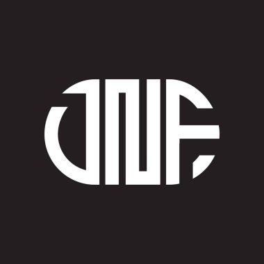 Siyah arka planda DNF harf logosu tasarımı. DNF yaratıcı harf logosu konsepti. DNF harf tasarımı.