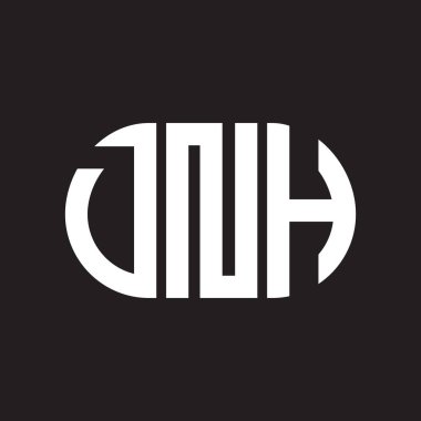 Siyah arka planda DNH harf logosu tasarımı. DNH yaratıcı harflerin baş harfleri logo kavramı. DNH harf tasarımı.