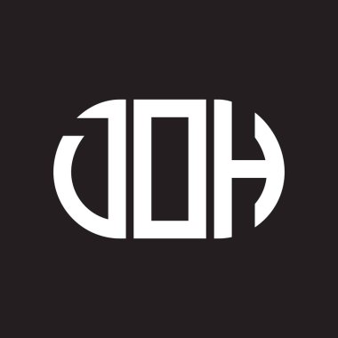 DOH harf logosu tasarımı siyah arka planda. DOH yaratıcı harf logosu konsepti. DOH harf tasarımı.