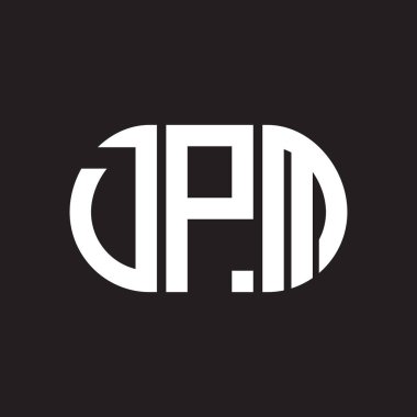 Siyah arkaplan üzerine DPM harfi logo tasarımı. DPM yaratıcı harflerin baş harfleri logo kavramı. DPM harf tasarımı.