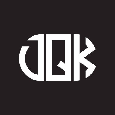 Siyah arka planda DQK harf logosu tasarımı. DQK yaratıcı harflerin baş harfleri logo kavramı. DQK harf tasarımı.