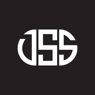 Siyah arka planda DSS harf logosu tasarımı. DSS yaratıcı harf logosu konsepti. DSS harf tasarımı.