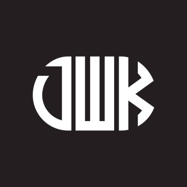 Siyah arka planda DWK harf logosu tasarımı. DWK yaratıcı harflerin baş harfleri logo kavramı. DWK harf tasarımı.