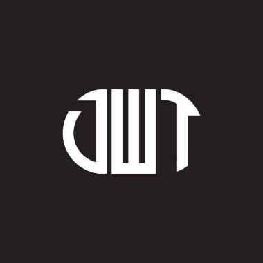 Siyah arka planda DWT harf logosu tasarımı. DWT yaratıcı harflerin baş harfleri logo kavramı. DWT harf tasarımı.