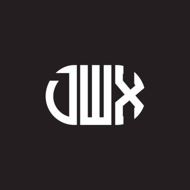 Siyah arka planda DWX harf logosu tasarımı. DWX yaratıcı harflerin baş harfleri logo kavramı. DWX harf tasarımı.