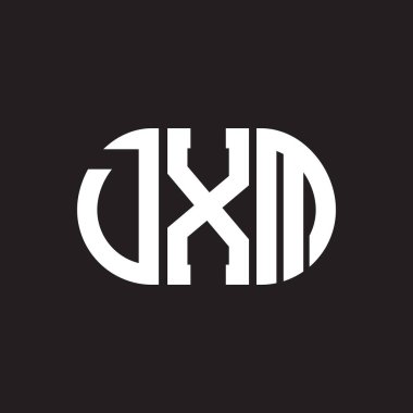 Siyah arkaplanda DXM harf logosu tasarımı. DXM yaratıcı harflerin baş harfleri logo kavramı. DXM harf tasarımı.