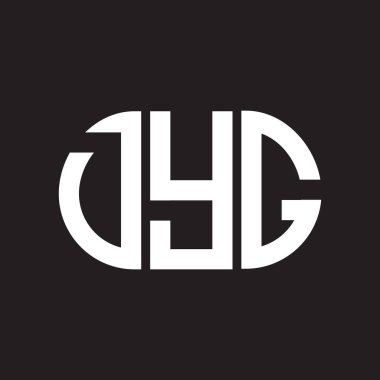 Siyah arka planda DYG harf logosu tasarımı. DYG yaratıcı harflerin baş harfleri logo kavramı. DYG harf tasarımı.