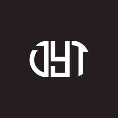 Siyah arka planda DYT harf logosu tasarımı. DYT yaratıcı harflerin baş harfleri logo kavramı. DYT harf tasarımı.