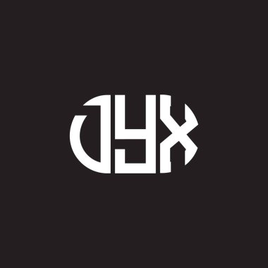 Siyah arka planda DYX harf logosu tasarımı. DYX yaratıcı harflerin baş harfleri logo kavramı. DYX harf tasarımı.