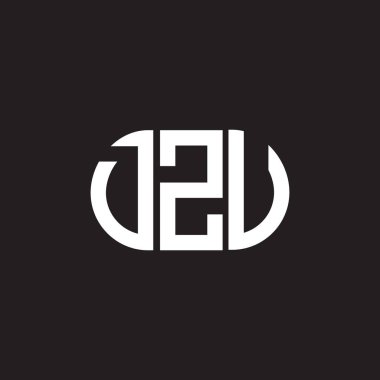 Siyah arka planda DZU harf logosu tasarımı. DZU yaratıcı harf logosu konsepti. DZU harf tasarımı.