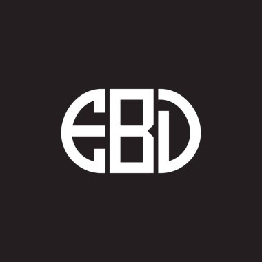 Siyah arka planda EBD harf logosu tasarımı. EBD yaratıcı harflerin baş harfleri logo kavramı. EBD harf tasarımı.