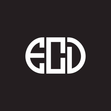 Siyah arkaplanda ECD harf logosu tasarımı. ECD yaratıcı harflerin baş harfleri logo kavramı. ECD harf tasarımı.