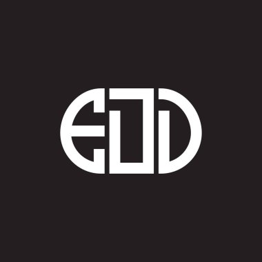 Siyah arkaplanda EDD harf logosu tasarımı. EDD yaratıcı harflerin baş harfleri logo kavramı. EDD harf tasarımı.