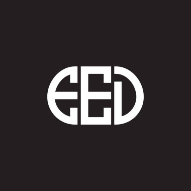 Siyah arka planda EED harf logosu tasarımı. EED yaratıcı harfler logosu konsepti. EED harf tasarımı.