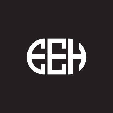Siyah arkaplanda EEH harf logosu tasarımı. EEH yaratıcı harflerin baş harfleri logo kavramı. EEH harf tasarımı.