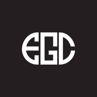Siyah arkaplanda EGC harf logosu tasarımı. EGC yaratıcı harflerin baş harfleri logo kavramı. EGC harf tasarımı.