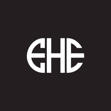 Siyah arka planda EHE harf logosu tasarımı. EHE yaratıcı harf logosu kavramı. EHE harf tasarımı.