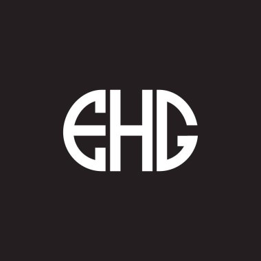 Siyah arkaplanda EHG harf logosu tasarımı. EHG yaratıcı harflerin baş harfleri logo kavramı. EHG harf tasarımı.