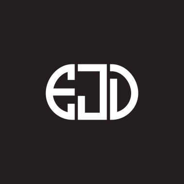 Siyah arka planda EJD harf logosu tasarımı. EJD yaratıcı harflerin baş harfleri logo kavramı. EJD harf tasarımı.