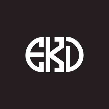 Siyah arka planda EKD harf logosu tasarımı. EKD yaratıcı harflerin baş harfleri logo kavramı. EKD harf tasarımı.