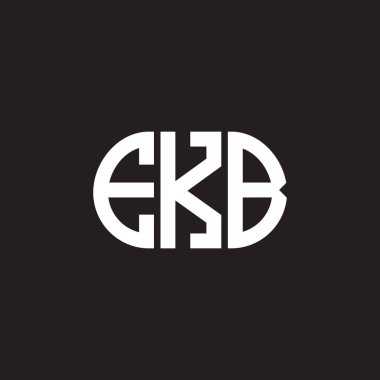 Siyah arka planda EKB harf logosu tasarımı. EKB yaratıcı harflerin baş harfleri logo kavramı. EKB harf tasarımı.
