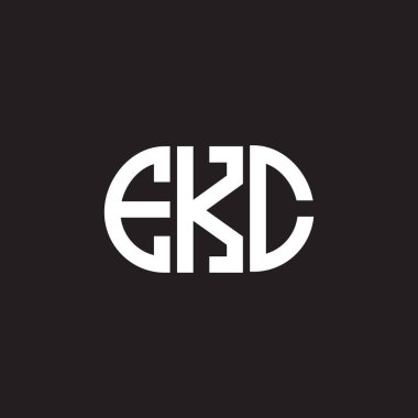 Siyah arka planda EKC harf logosu tasarımı. EKC yaratıcı harflerin baş harfleri logo kavramı. EKC harf tasarımı.