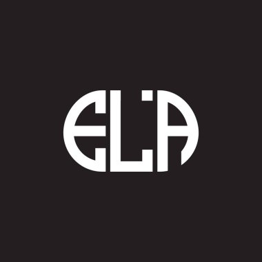 Siyah arka planda ELA mektup logosu tasarımı. ELA yaratıcı harflerin baş harfleri logo konsepti. ELA mektup tasarımı.