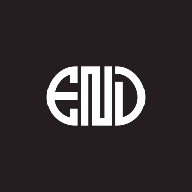 Siyah arka planda son harf logo tasarımı. Yaratıcı harflerin baş harfleri logo konseptini bitir. Harf tasarımını sonlandır.