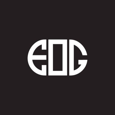 Siyah arka planda EOG harf logosu tasarımı. EOG yaratıcı harflerin baş harfleri logo kavramı. EOG harf tasarımı.