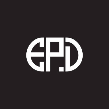 Siyah arka planda EPD mektup logosu tasarımı. EPD yaratıcı harflerin baş harfleri logo konsepti. EPD mektup tasarımı.