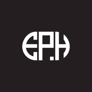 Siyah arkaplanda EPH harf logosu tasarımı. EPH yaratıcı harflerin baş harfleri logo kavramı. EPH harf tasarımı.
