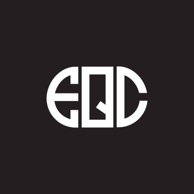 Siyah arka planda EQC harf logosu tasarımı. EQC yaratıcı harflerin baş harfleri logo kavramı. EQC harf tasarımı.