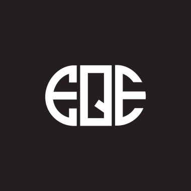 Siyah arka planda EQE harf logosu tasarımı. EQE yaratıcı harflerin baş harfleri logo kavramı. EQE harf tasarımı.
