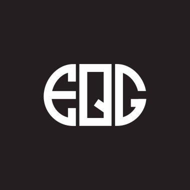 Siyah arkaplanda EQG harf logosu tasarımı. EQG yaratıcı harflerin baş harfleri logo kavramı. EQG harf tasarımı.