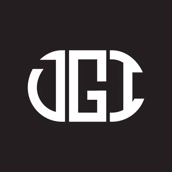 Diseño Del Logotipo Letra Dgi Sobre Fondo Negro Dgi Iniciales — Vector de stock