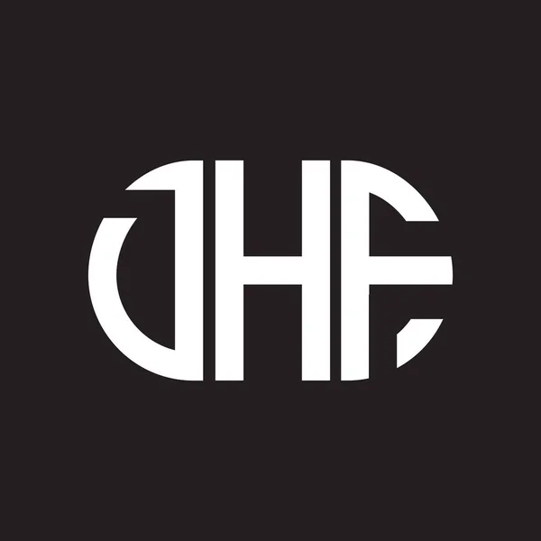 Diseño Del Logotipo Letra Dhf Sobre Fondo Negro Dhf Iniciales — Archivo Imágenes Vectoriales