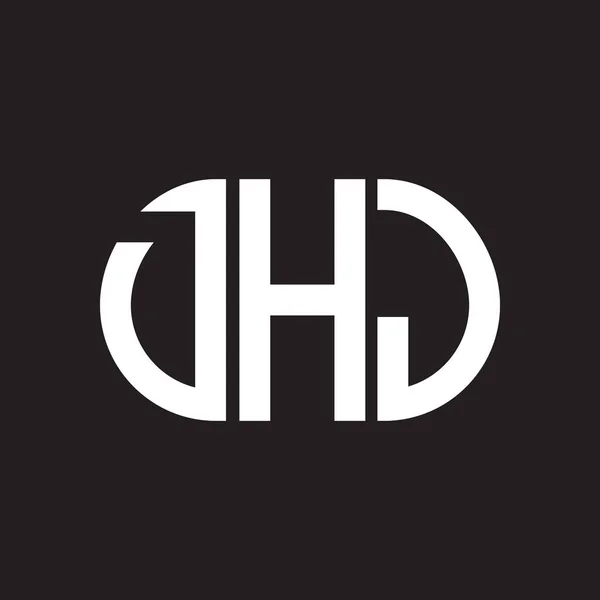 Diseño Del Logotipo Letra Dhj Sobre Fondo Negro Dhj Iniciales — Vector de stock