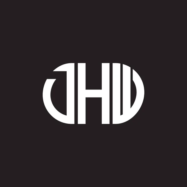 Dhw字母标识设计为黑色背景 Dhw创意首字母首字母标识概念 Dhw信件设计 — 图库矢量图片