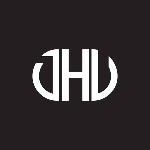 Projekt Logo Litery Dhu Czarnym Tle Kreatywne Inicjały Dhu Koncepcja — Wektor stockowy