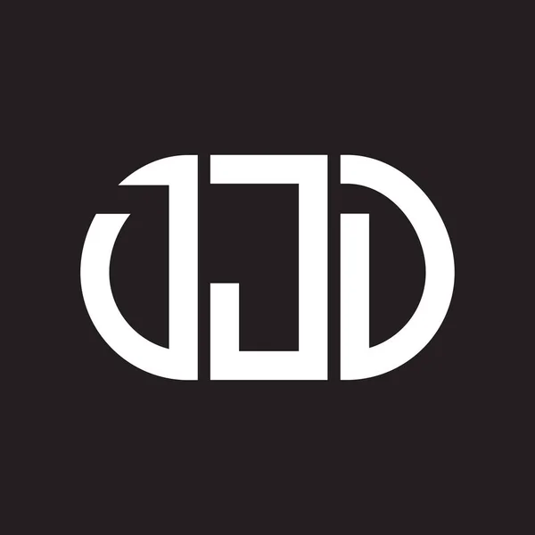 Siyah Arka Planda Djd Harf Logosu Tasarımı Djd Yaratıcı Harflerin — Stok Vektör