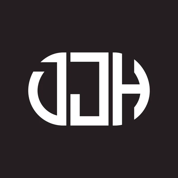 Diseño Del Logotipo Letra Djh Sobre Fondo Negro Djh Iniciales — Archivo Imágenes Vectoriales