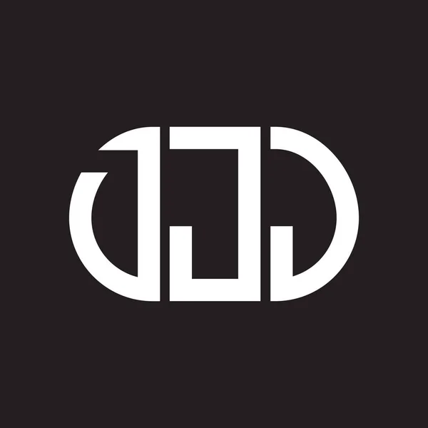 Дизайн Логотипа Djj Черном Фоне Творческие Инициалы Буквы Логотип Концепции — стоковый вектор
