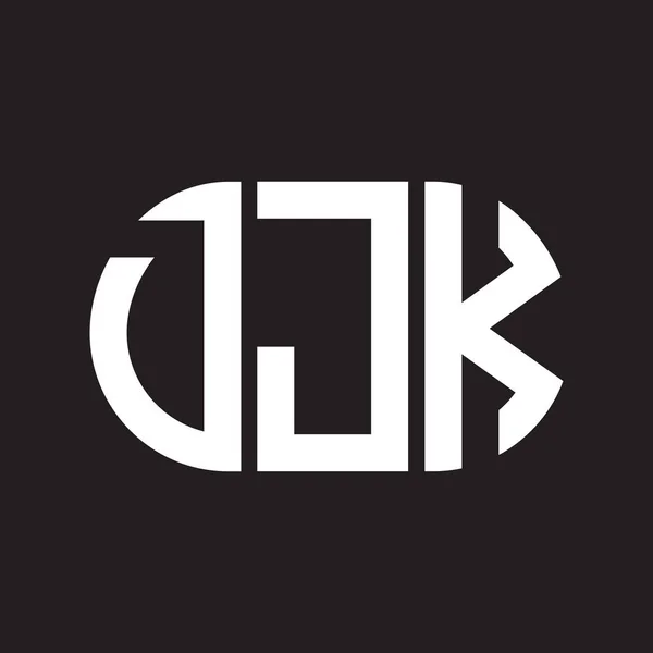 Diseño Del Logotipo Letra Djk Sobre Fondo Negro Djk Iniciales — Archivo Imágenes Vectoriales