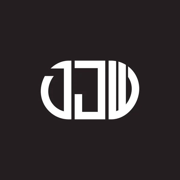 Дизайн Логотипу Літери Djw Чорному Тлі Творчі Ініціали Djw Концепція — стоковий вектор