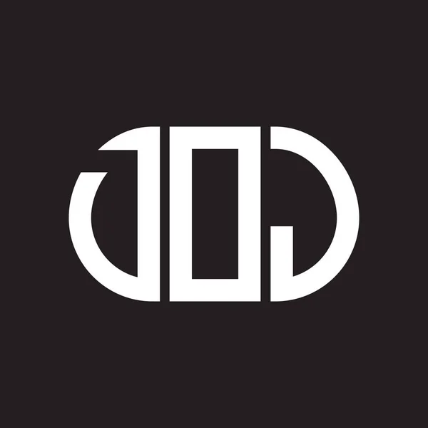 Diseño Del Logotipo Letra Doj Sobre Fondo Negro Doj Iniciales — Vector de stock