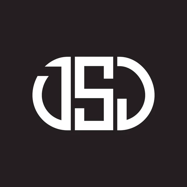 Σχεδιασμός Λογότυπου Επιστολής Dsj Μαύρο Φόντο Δημιουργικά Αρχικά Dsj Έννοια — Διανυσματικό Αρχείο