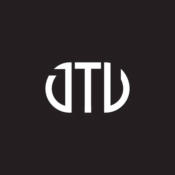 Design Logotipo Letra Dtu Fundo Preto Dtu Iniciais Criativas Conceito —  Vetores de Stock
