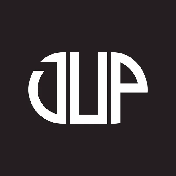 Dup Дизайн Логотипу Літер Чорному Тлі Творчі Ініціали Dup Мають — стоковий вектор