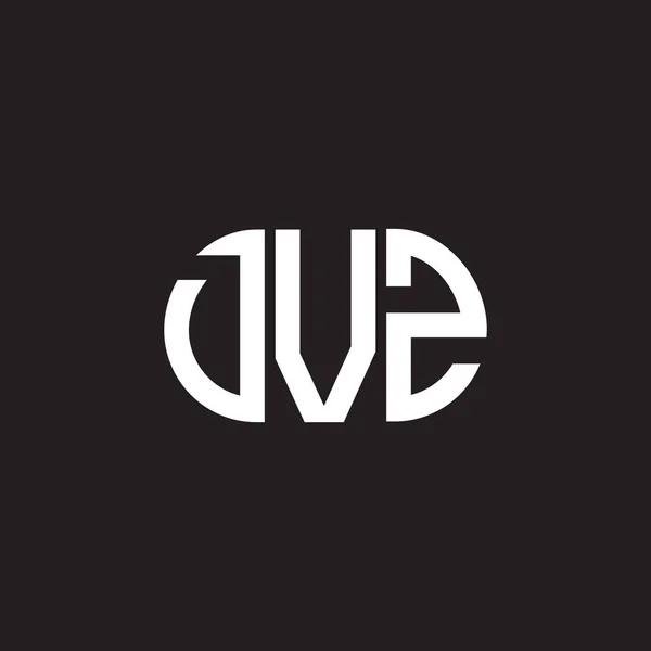Diseño Del Logotipo Letra Dvz Sobre Fondo Negro Dvz Iniciales — Archivo Imágenes Vectoriales